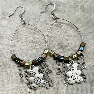 Camping Under the Stars Beaded Hoop Earrings DIY Jewelry Making Mini Kit