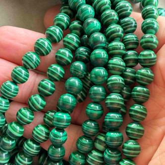 8mm Round Calsilica Festival Lime Green Man Made Semi Precious Stone Beads Per Strand