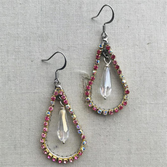Glitz and Glamour Earrings Mini Kit DIY Jewelry Making Teardrop Rhinestone Cup Chain Kit