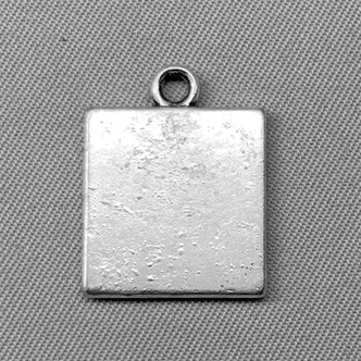 God Bless America Square Message Charms 19x15mm Antique Silver Plated Alloy Q6 Per Pkg