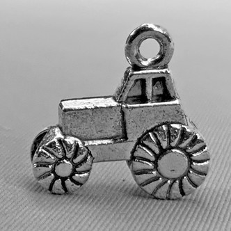 Flat Farm Tractor Charms 15x20mm Antique Silver Plated Alloy Q6 Per Pkg