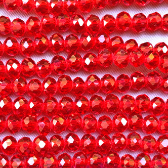 Maraschino 6x4mm Rondelle Chinese Crystal Glass Beads Per Strand