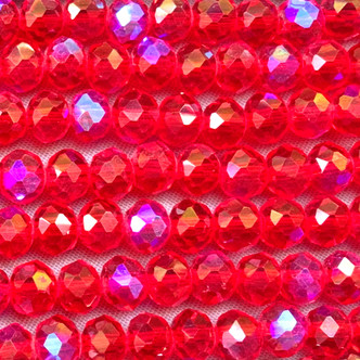 Maraschino Starlight 6x4mm Rondelle Chinese Crystal Glass Beads Per Strand