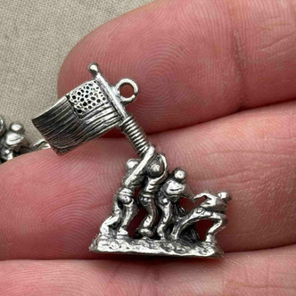 Iwo Jima Marines Military Charms 26x23mm Pewter Made in USA Q6 Per Pkg