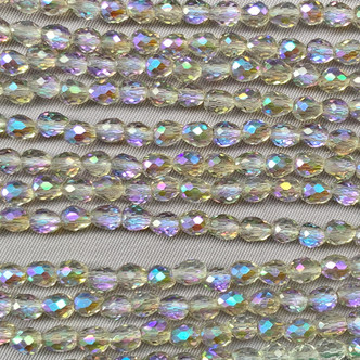 Violet Aurora 4mm Faceted Onion Chinese Crystal Glass Beads Per Strand