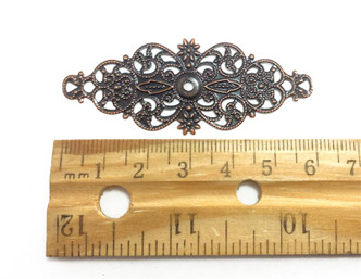 Baroque Oval Filigrees 61x28mm Antique Copper Plated Q20 Per Pkg