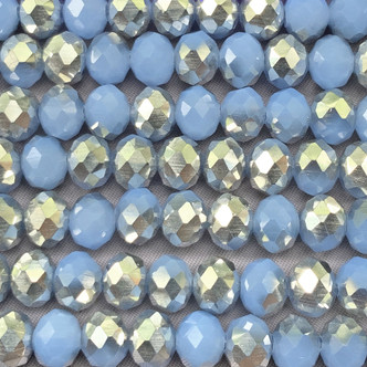 Periwinkle CAL 8x6mm Faceted Rondelle Chinese Crystal Glass Beads Per Strand