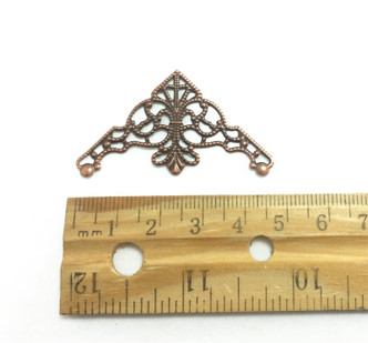Triangle Corner Filigrees 26x48mm Antique Copper Plated Q20 Per Pkg