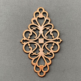Baroque Diamond Thick Filigrees 42x25mm Antique Copper Plated Alloy Q16 Per Pkg