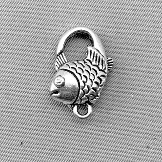 Fish Lobster Claw Clasps 20x12mm Antique Silver Plated Alloy Q20 Per Pkg