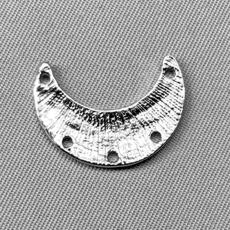 Hammered Crescent Half Moon 5 Loop Chandelier Links 19x13mm Antique Silver Plated Alloy Q20 Per Pkg
