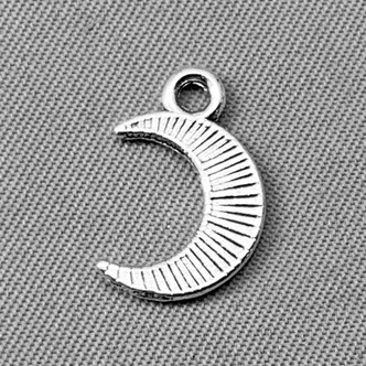 Small Crescent Moon Charms 14x10mm Antique Silver Plated Alloy Q12 Per Pkg