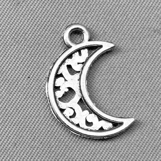Filigree Crescent Moon Charms 18x12mm Antique Silver Plated Alloy Q6 Per Pkg