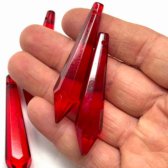 Scarlet Red Prism Pendant Drop Chandelier Crystal 63mm Per Pc 