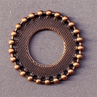 Boho Washer Circle Links 29mm Antique Copper Plated Alloy Q20 Per Pkg