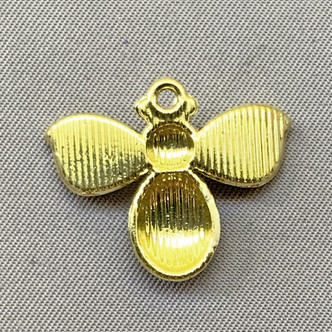 Gold Enameled Honeybee Crystal Charms 19x23mm Gold Plated Alloy Q4 Per Pkg