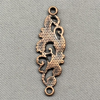 Baroque Scroll Work 2 Loop Links 30x10mm Antique Copper Alloy Q50 Per Pkg