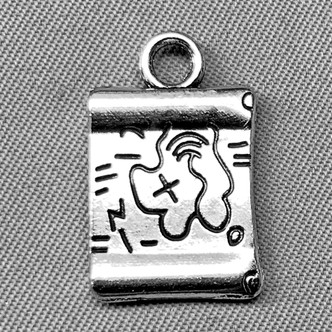 Property of Davy Jones Treasure Map Pirate Ocean Beach Charms 20x12mm Antique Silver Plated Alloy Q6 Per Pkg