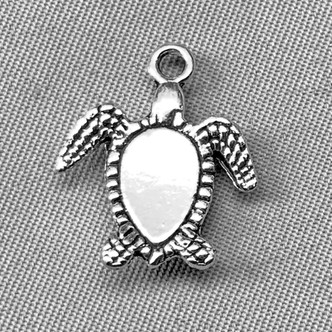 Turtle Ocean Beach Charms 18x15mm Antique Silver Plated Alloy Q6 Per Pkg