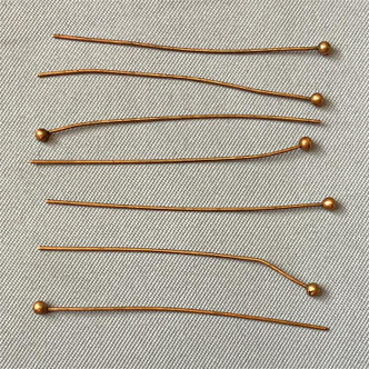 Ball Headpins 1.5 Inch 24 Gauge Antique Copper Plated Alloy Q100 Per Pkg