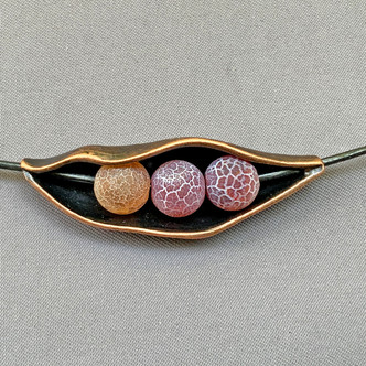 Hollow Peapod Frame Beads 43x14mm Antique Copper Plated Alloy Q6 Per Pkg