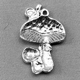 Snail Mushroom Charms 24x16mm Antique Silver Plated Alloy Q6 Per Pkg