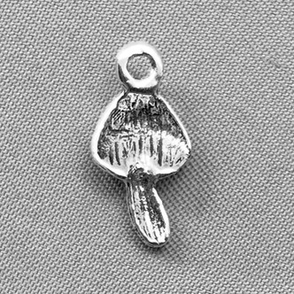 Tiny Mushroom Charms 15x8mm Antique Silver Plated Alloy Q12 Per Pkg