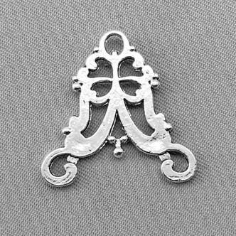 Baroque Style 3 Loop Links 21mm Antique Silver Plated Alloy Q20 Per Pkg