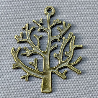 Autumn Winter Leafless Tree Charms 32x26mm Antique Brass Plated Alloy Q6 Per Pkg