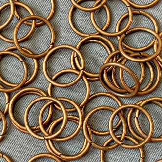 Round 10mm Jump Rings 18 Gauge Antique Copper Plated Alloy Q100 Per Pkg