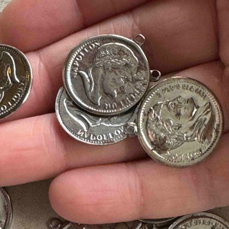 Emperor Napoleon Coin Charms 26x23mm Steel Plated Alloy Q24 Per Pkg