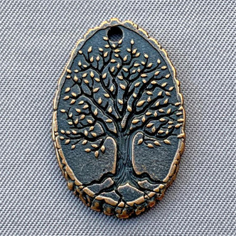 Oval Tree Charms 26x17mm Antique Copper Plated Alloy Q6 Per Pkg
