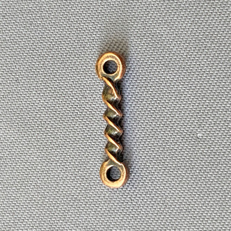 Twisted Bar 2 Loop Links 15x3mm Antique Copper Plated Alloy Q24 Per Pkg