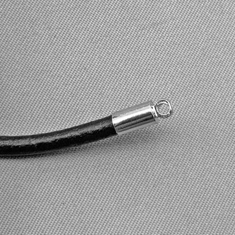 3mm Glue On Leather Cord Ends 9x3.5mm Platinum Plated Alloy Q100 Per Pkg