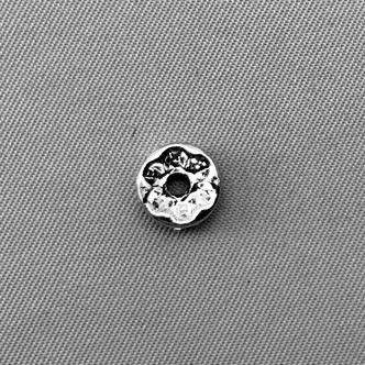 Clear Crystal Rhinestone Spacer 8mm Antique Silver Plated Alloy Q30 Beads Per Pkg