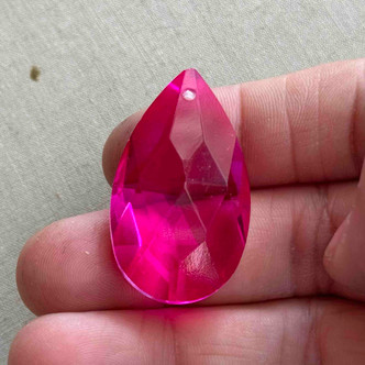 Fuchsia Pink Prism Pendant Teardrop Chandelier Crystal 38mm Per Pc