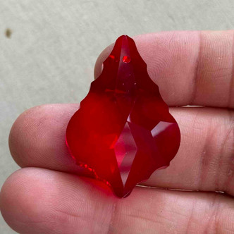 Scarlet Red Prism Pendant French Cut Chandelier Crystal 38mm Per Pc