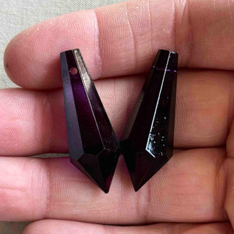 Violet Prism Pendant Drop Chandelier Crystal 36mm Per Pair