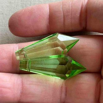Lime Prism Pendant Drop Chandelier Crystal 36mm Per Pair