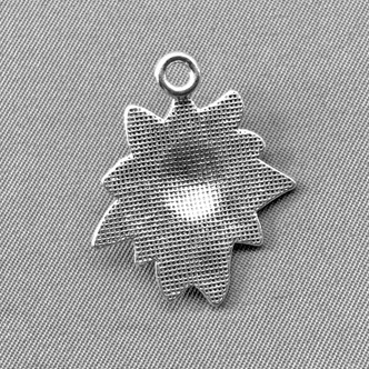 Christmas Winter Poinsettia Flower Charms 28x23mm Antique Silver Plated Alloy Q6 Per Pkg