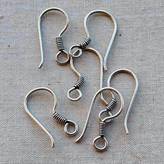 19x9mm Coil Earwires 19ga Sterling Silver Made in Bali Q3 Pair Per Pkg