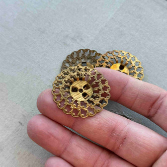 33mm Vintage Raw Brass Sun Filigrees Q4 Per Pkg