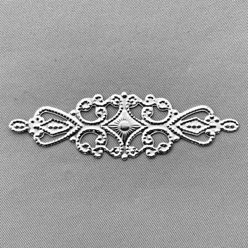 Filigree Small Lace Bar 65x20mm Antique Silver Plated Alloy Q30 Per Pkg