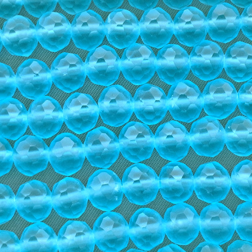 Matte Olympic Blue 8x6mm Faceted Rondelle Chinese Crystal Glass Beads Per Strand