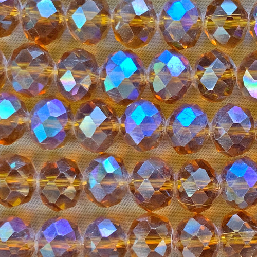 Cider Aurora 10x8mm Faceted Rondelle Chinese Crystal Glass Beads Per Strand