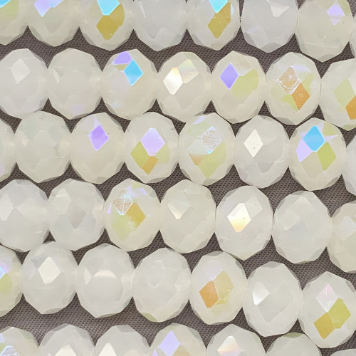Iceberg Glitter 10x8mm Faceted Rondelle Chinese Crystal Glass Beads Per Strand