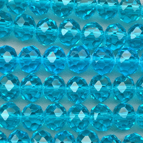 Olympic Blue 10x8mm Faceted Rondelle Chinese Crystal Glass Beads Per Strand