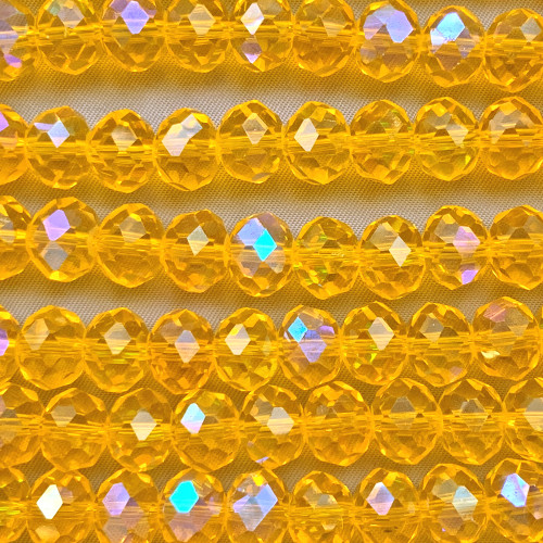 Mango Aurora 10x8mm Faceted Rondelle Chinese Crystal Glass Beads Per Strand
