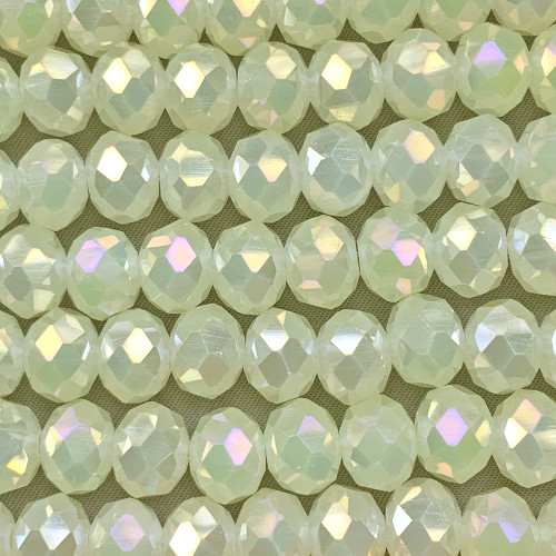 Buttercream AB 10x8mm Faceted Rondelle Chinese Crystal Glass Beads Per Strand