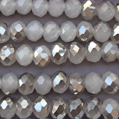 Opal Earl Gray Charcoal 10x8mm Faceted Rondelle Chinese Crystal Glass Beads Per Strand